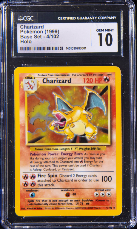 1999 Pokemon Base Set Rare Holofoil #4 Charizard - CGC 10