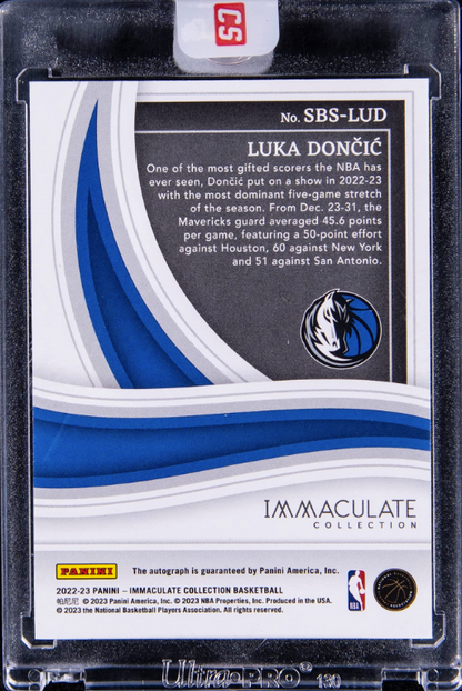 2022-23 Panini Immaculate Collection Shadowbox Signatures #SBS-LUD Luka Doncic - Panini Encased