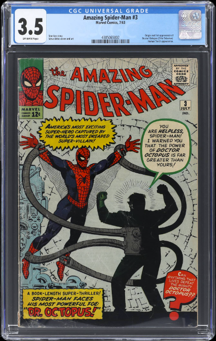 Amazing Spider-Man #3 - CGC 3.5 - 1963 Marvel 1st Appearance/Origin of Doctor Octopus