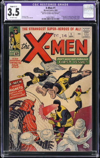 X-Men #1 - CGC Restored 3.5 - 1963 Marvel Origin & 1st Appearance of the X-Men